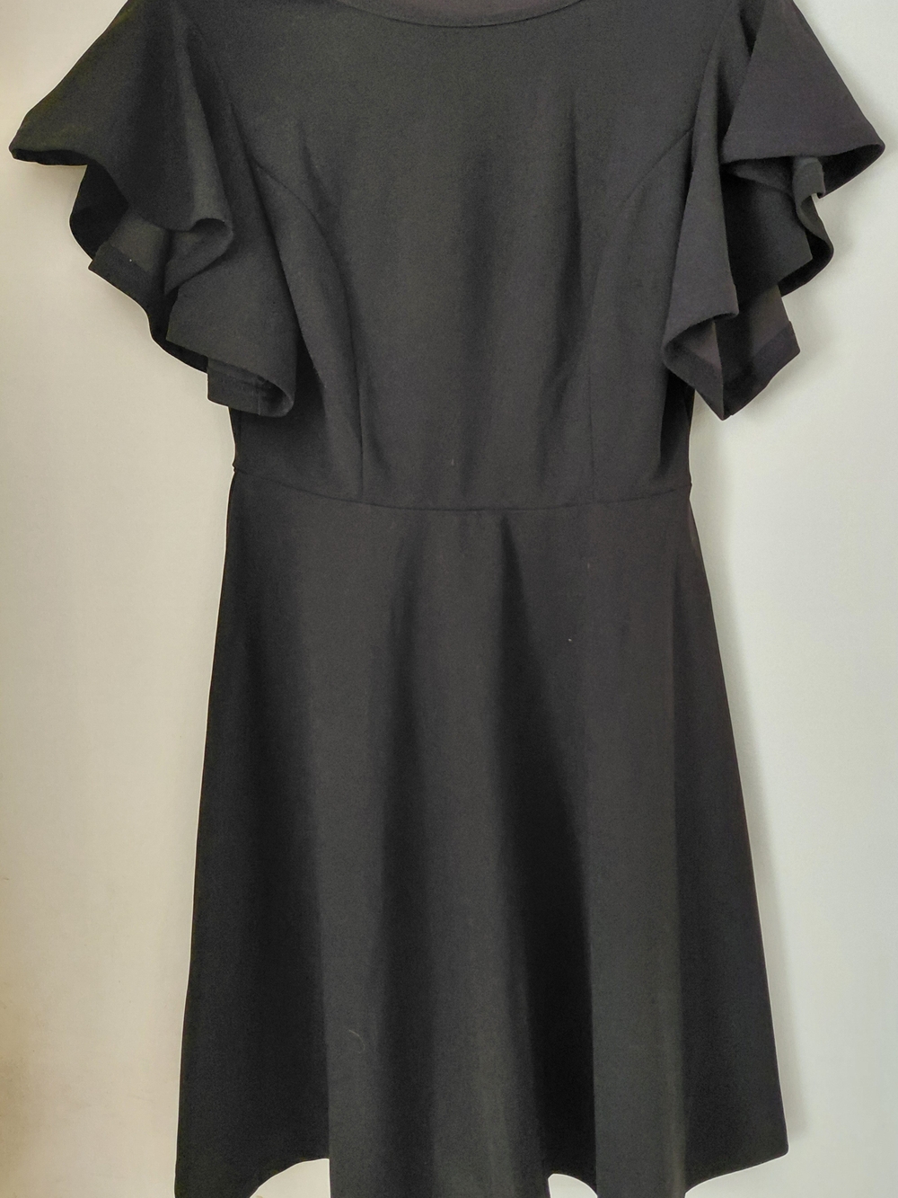 Black Ruffle Sleeve Women's Dress